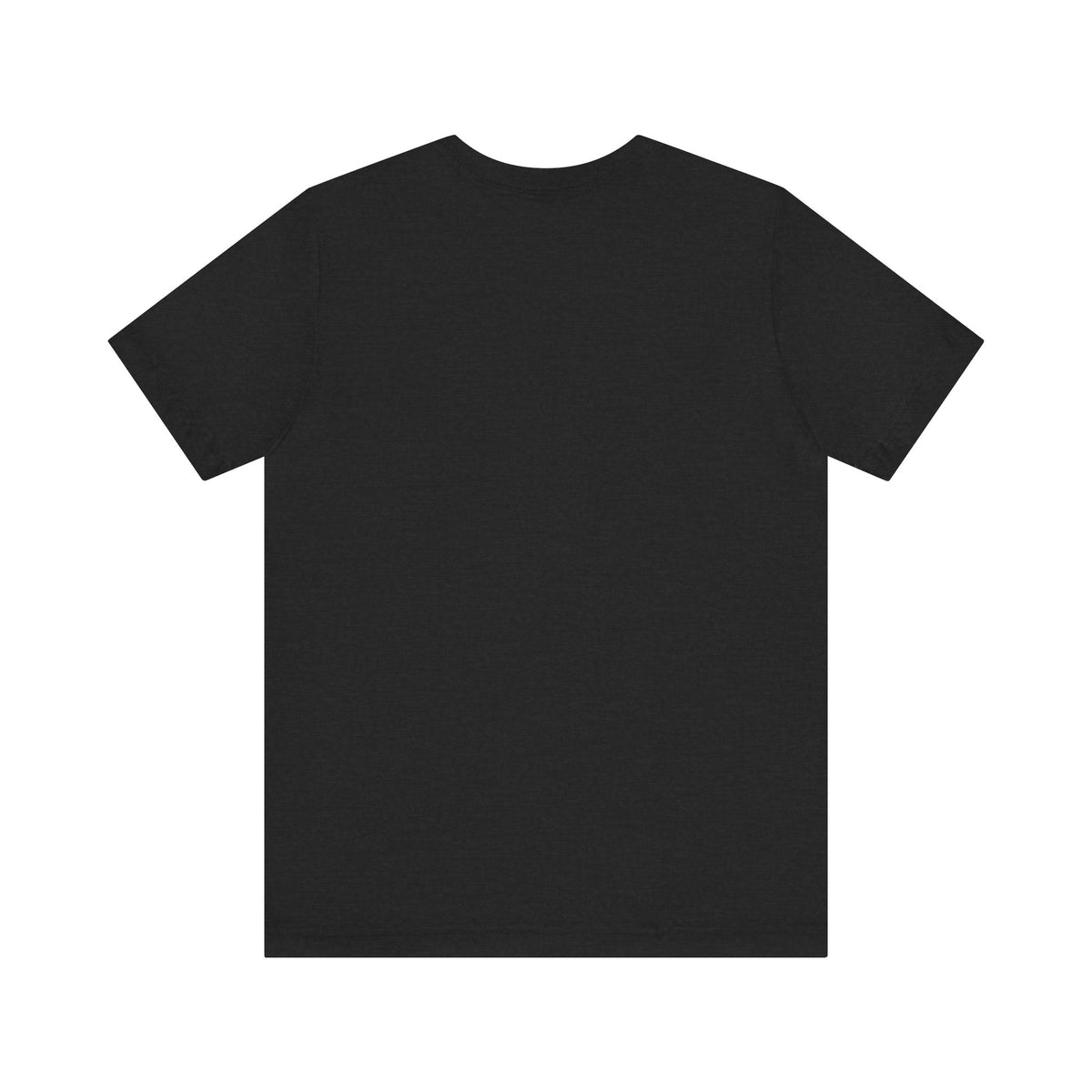 Black t-shirt on a white background
