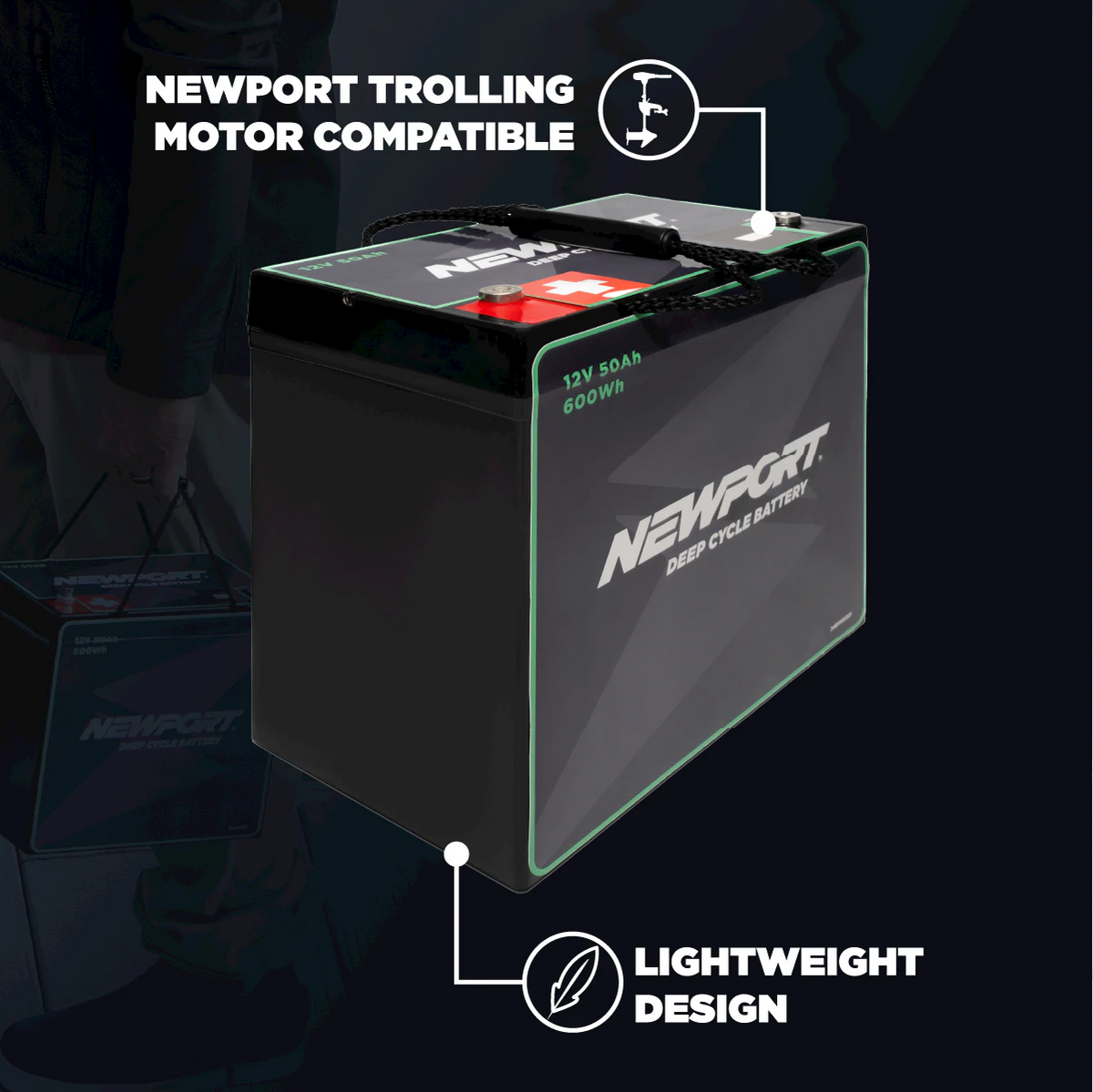 Newport 12V 50AH Deep Cycle Marine Battery-Marine Battery-7-Tiny Boat Nation