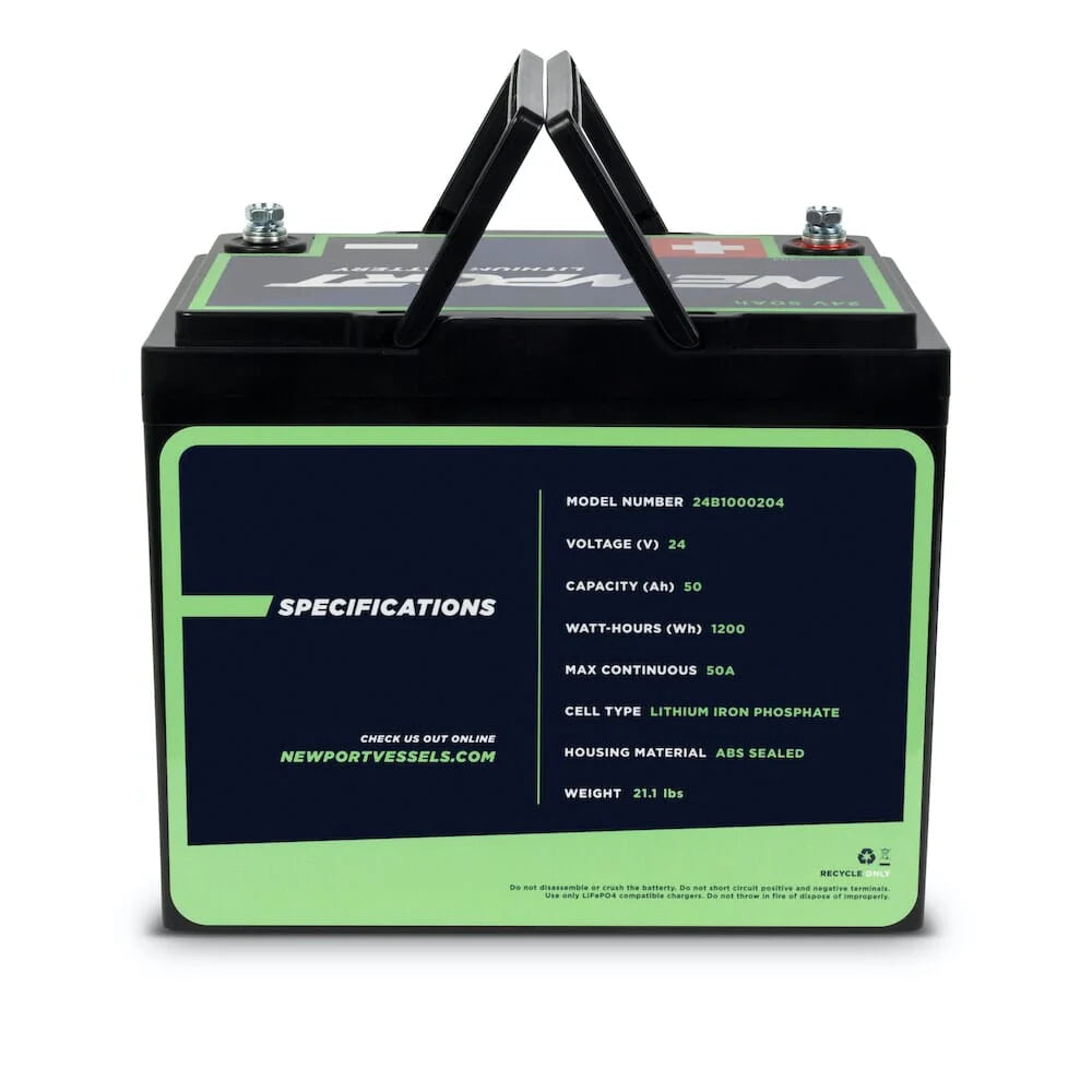 Newport 24V 50Ah Lithium (LiFePO4) Trolling Motor Battery-Marine Battery-Newport Vessels-Tiny Boat Nation
