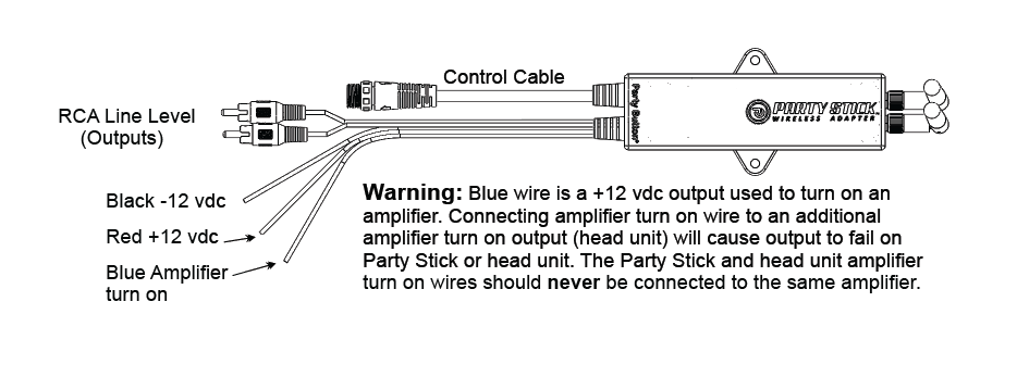 Party Stick | Wireless Music Sharing Adapter | one-click Party Button pairing | Knockout Keypad | 12 volt Powered | RCA Audio Output | Remote Amplifier Turn-On-Party Bar, Speaker, Speaker w/ LED Lights-8-Tiny Boat Nation