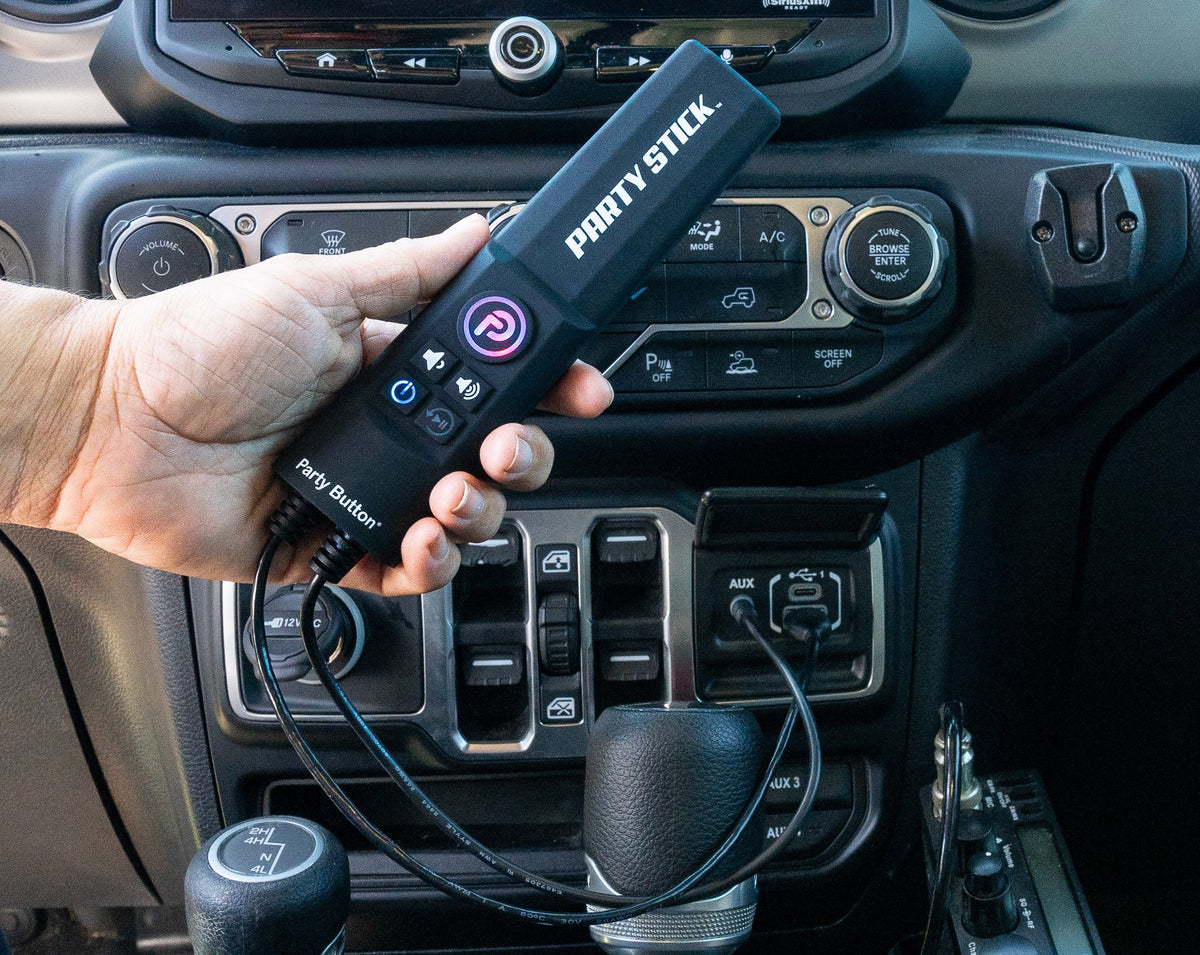 Party Stick | Wireless Music Sharing Adapter | one-click Party Button pairing | USB Powered | Mini Jack Audio Output-Party Bar, Speaker, Speaker w/ LED Lights-4-Tiny Boat Nation