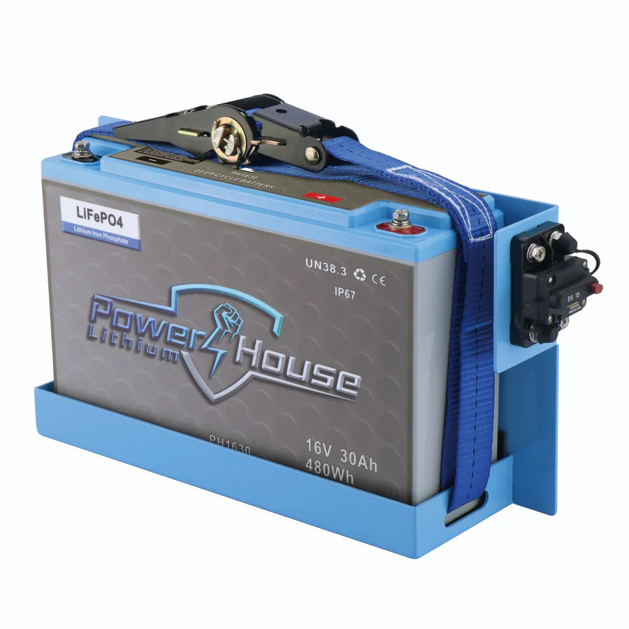 Power House 16v Deep Cycle Lithium Battery-Marine Battery-30 AH FFS Kit-6-Tiny Boat Nation