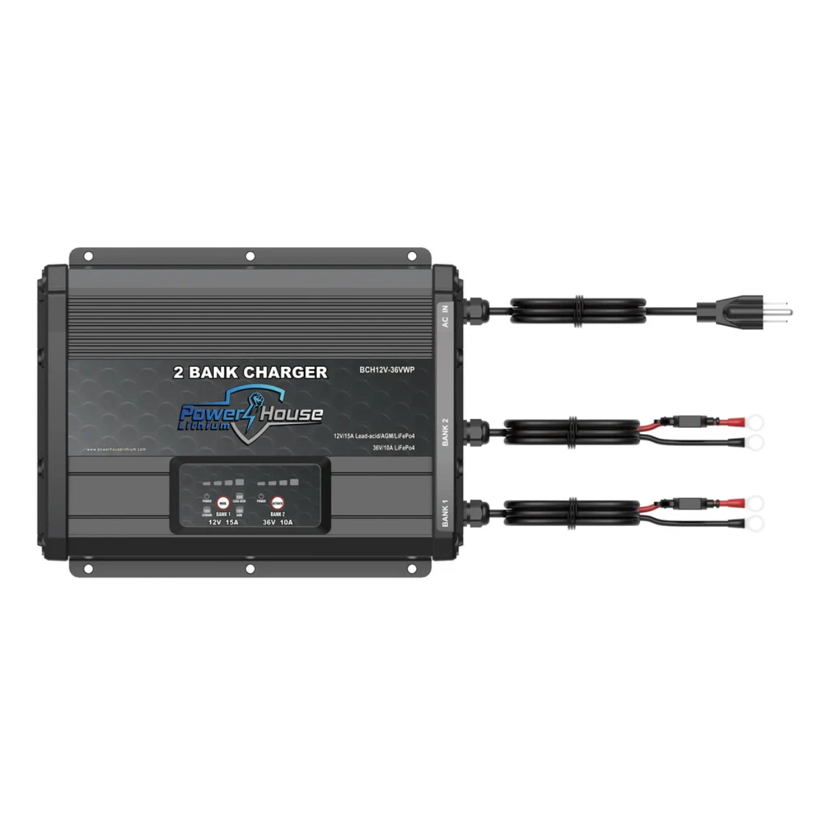 Power House Waterproof Multi-Bank Lithium Battery Chargers-Marine Battery-12v-16v-36v Triple Bank-1-Tiny Boat Nation