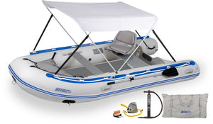 Sea Eagle 12'6" Sport Runabout Inflatable Boat-Boat-Drop Stitch Swivel Seat & Canopy Package-3-Tiny Boat Nation