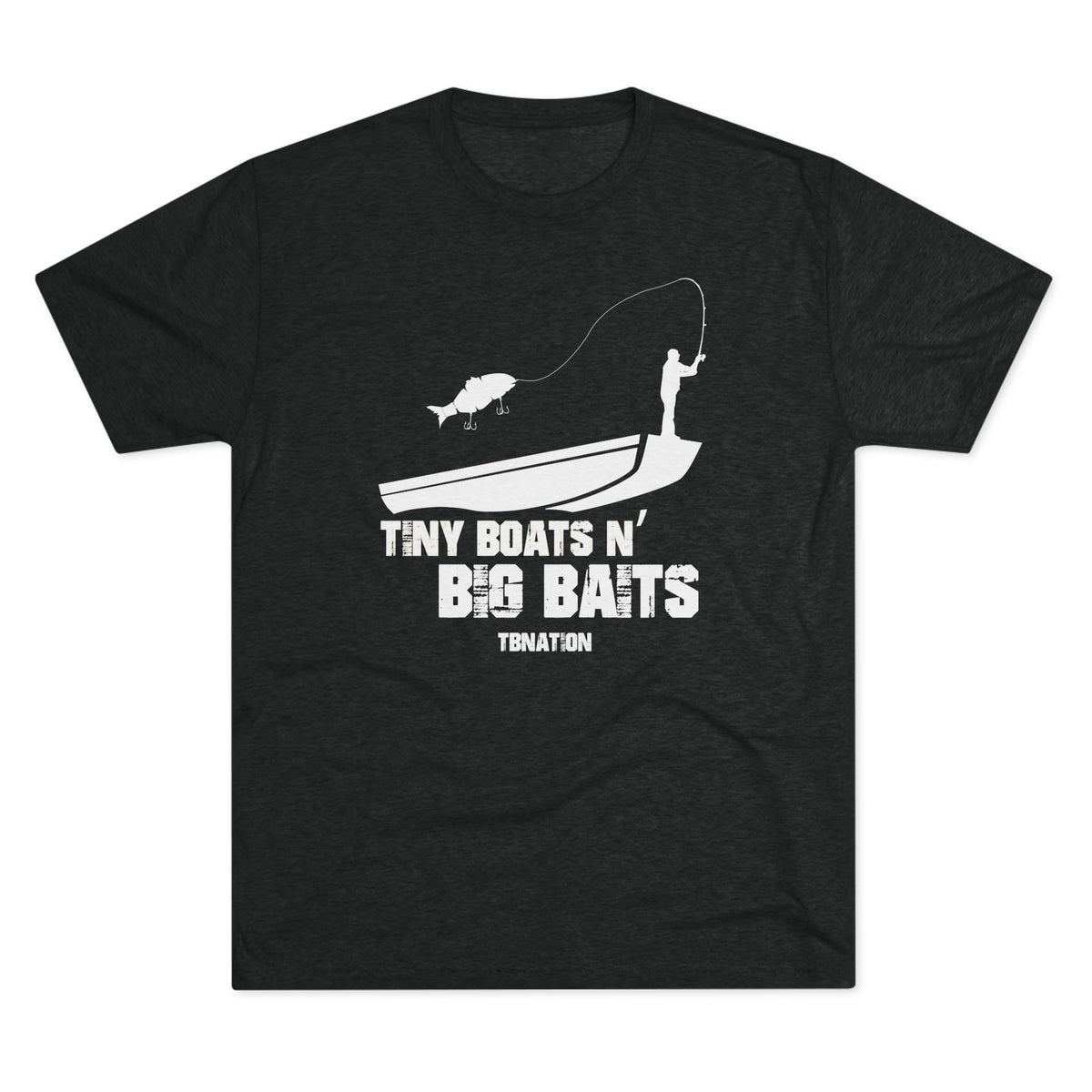 Tiny Boats N&#39; Big Baits-T-Shirt-Tri-Blend Vintage Black-L-1-Tiny Boat Nation