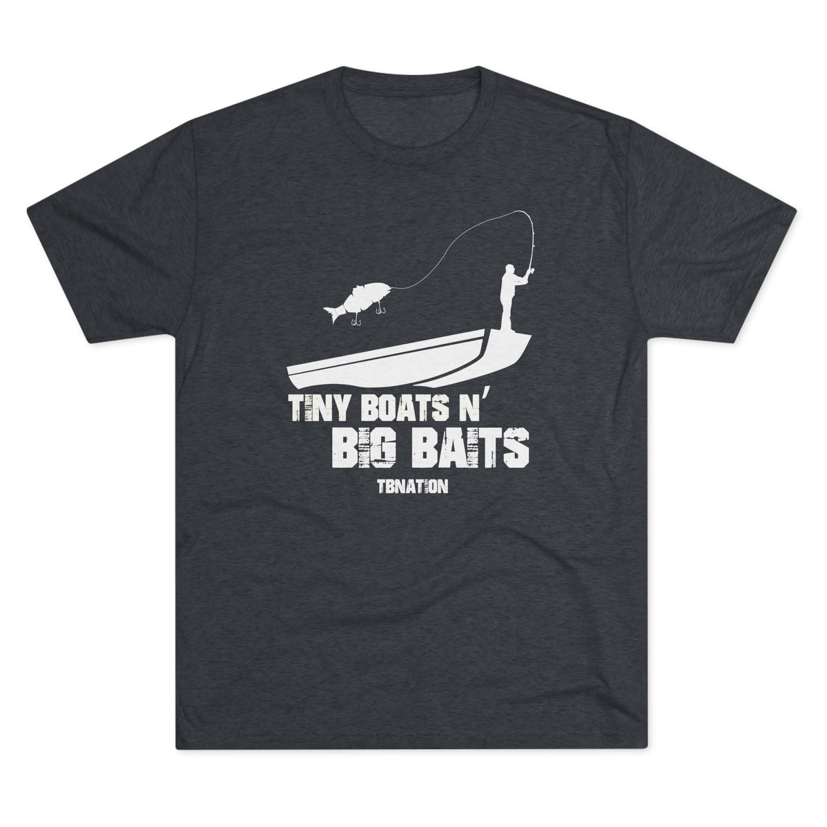 Tiny Boats N&#39; Big Baits-T-Shirt-Tri-Blend Vintage Navy-S-5-Tiny Boat Nation