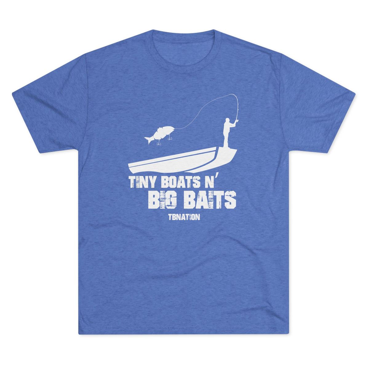 Tiny Boats N&#39; Big Baits-T-Shirt-Tri-Blend Vintage Royal-S-3-Tiny Boat Nation