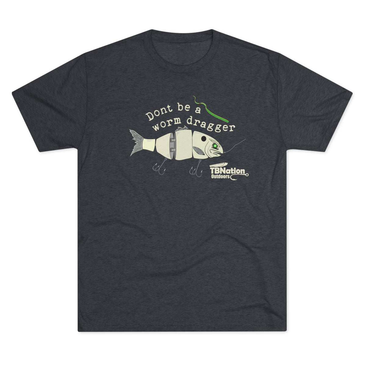 Worm Dragger-T-Shirt-Tri-Blend Vintage Navy-S-4-Tiny Boat Nation