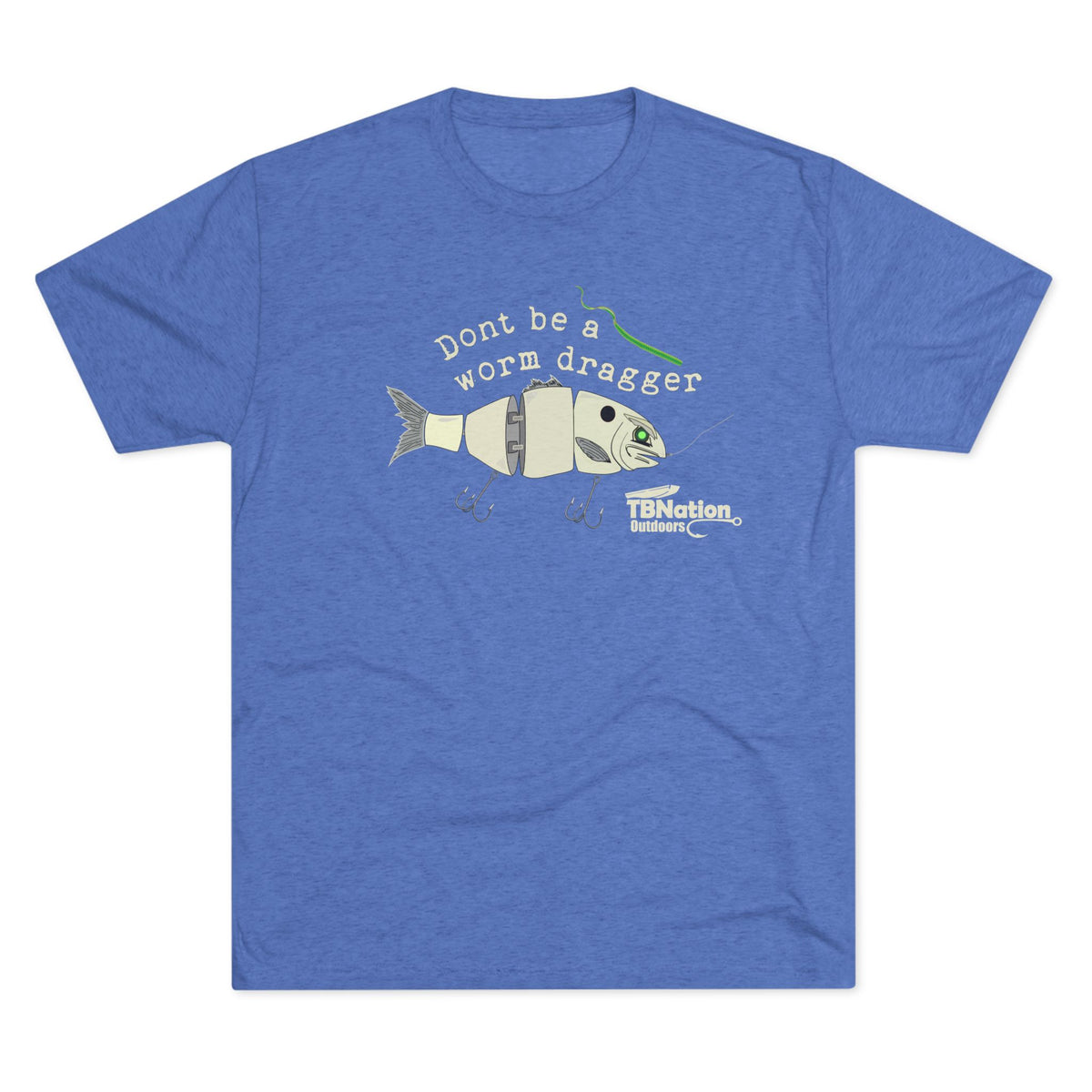Worm Dragger-T-Shirt-Tri-Blend Vintage Royal-S-3-Tiny Boat Nation