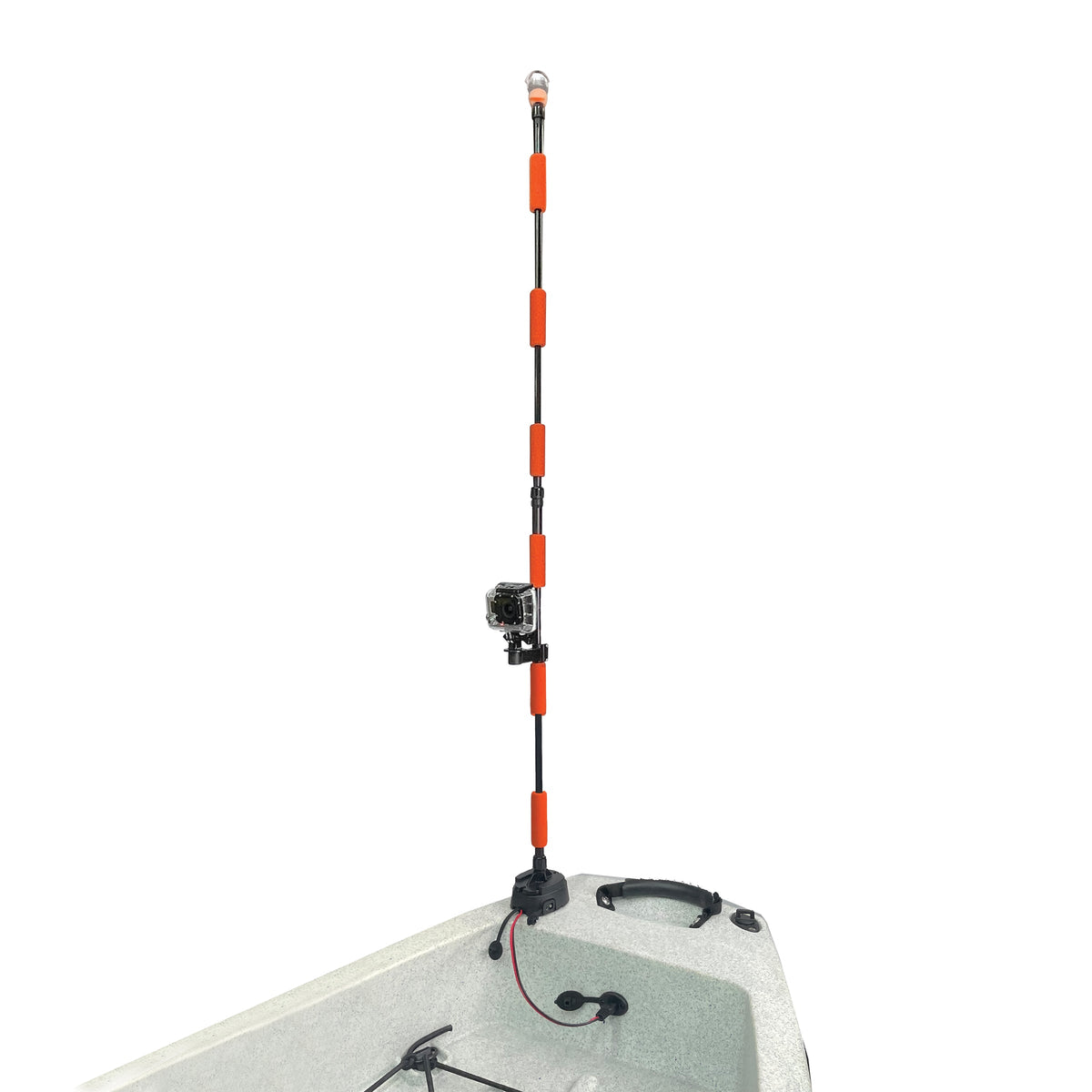 YP-LR360-PRO Lightning Rod - NEW & IMPROVED Threaded Power Connectors - Extendable Powered 360 Degree Safety Light, Flag, and Optional Accessory Mount-Electronics-6-Tiny Boat Nation