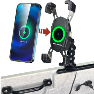 YP-MPWC 12 Volt Mobile Phone Wireless Fast Charger (15W) | One Hand Operation | 360 Degree Adjustable Gooseneck Action Mount-1-Tiny Boat Nation