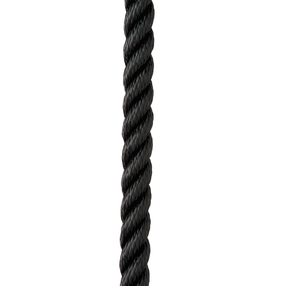 New England Ropes 1/2 x 35' Premium Nylon 3 Strand Dock Line - Black