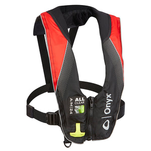 Onyx A-M-24 Series All Clear Automatic-Manual Inflatable Life Jacket - Black-Red - Adult
