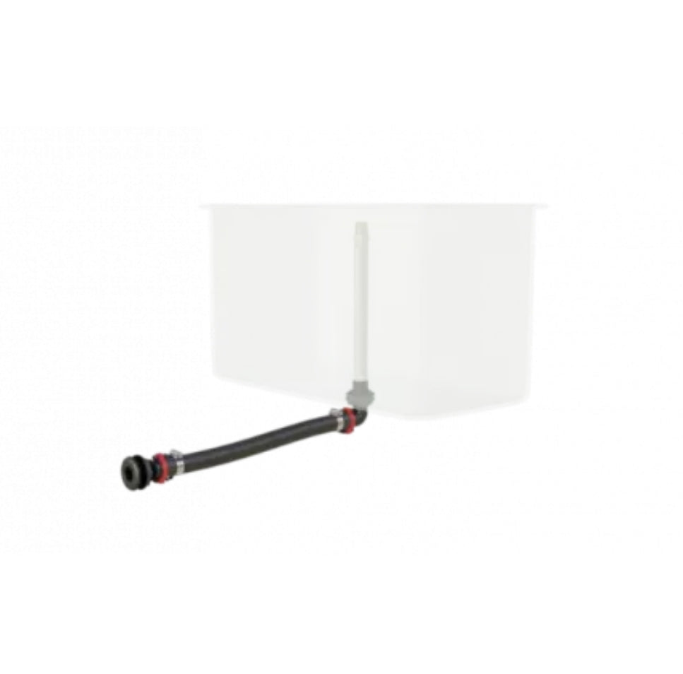 Flow-Rite Essentials Livewell Kit with black hose, red quick-lok connectors, and white standpipe in a tank.