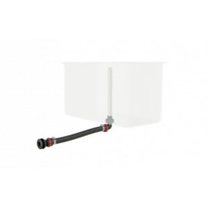 Flow-Rite Essentials Livewell Kit with black hose, red quick-lok connectors, and white standpipe in a tank.