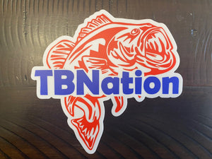 TBNation Patriotic Bass Tackle Box Sticker - Tiny Boat Nation