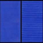 Royal blue Hydro-Turf EVA foam decking with a smooth left side and a cut groove pattern on the right.