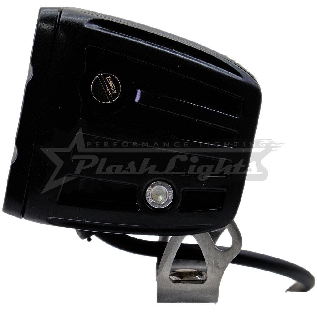 Black PlashLights RGB back-lit cube light with a 316 stainless steel bracket and durable polycarbonate lens.