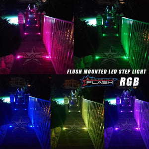 PlashLights Flush Mounted LED Step Light - Stainless Housing