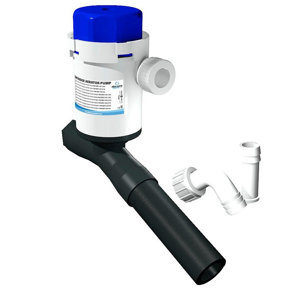 Albin Pump Cartridge Aerator Pump - 1100 GPH - 12V - Angled-Marine &amp; Livewell Plumbing-1-Tiny Boat Nation