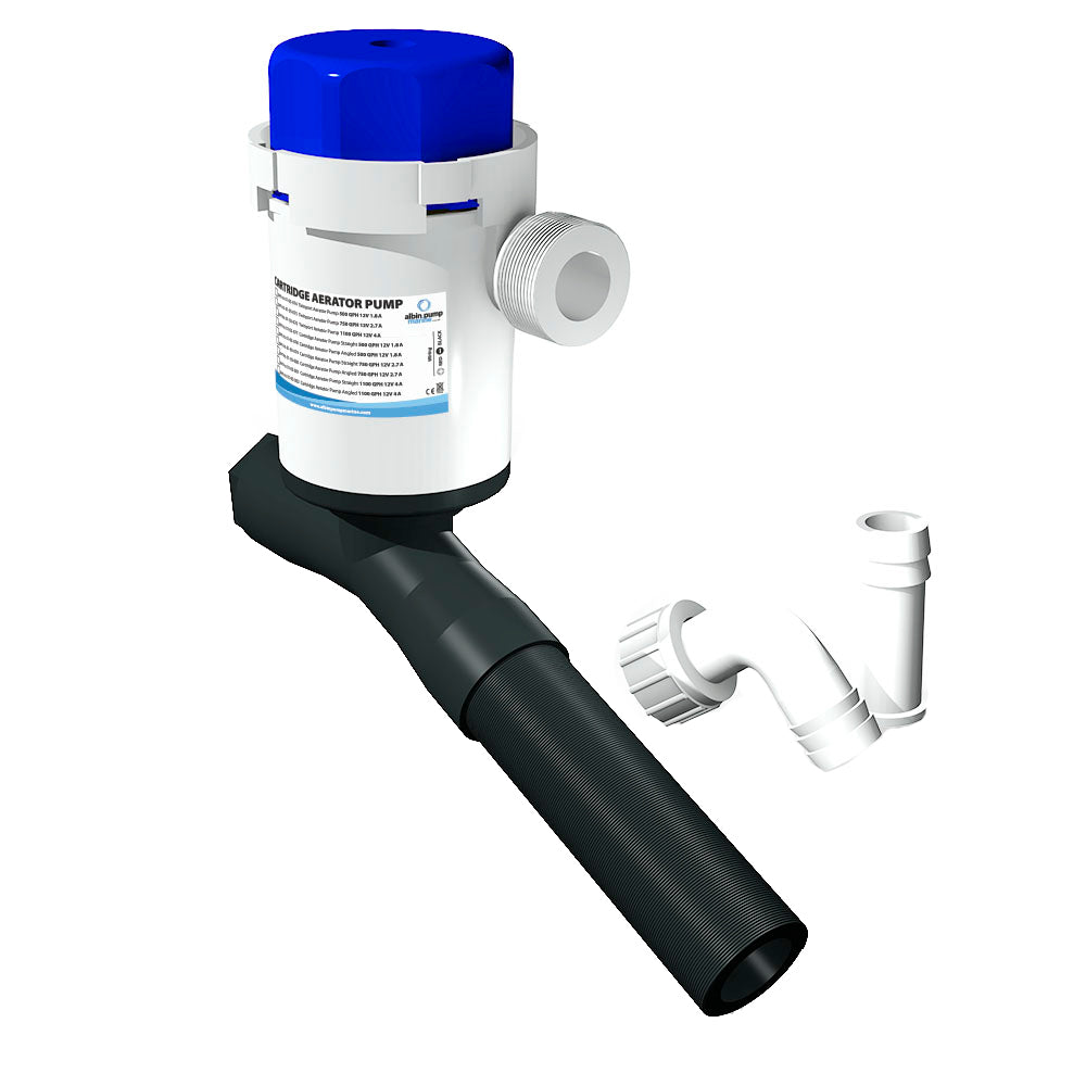 Albin Pump Cartridge Aerator Pump - 500 GPS - 12V - Angled-Marine &amp; Livewell Plumbing-1-Tiny Boat Nation