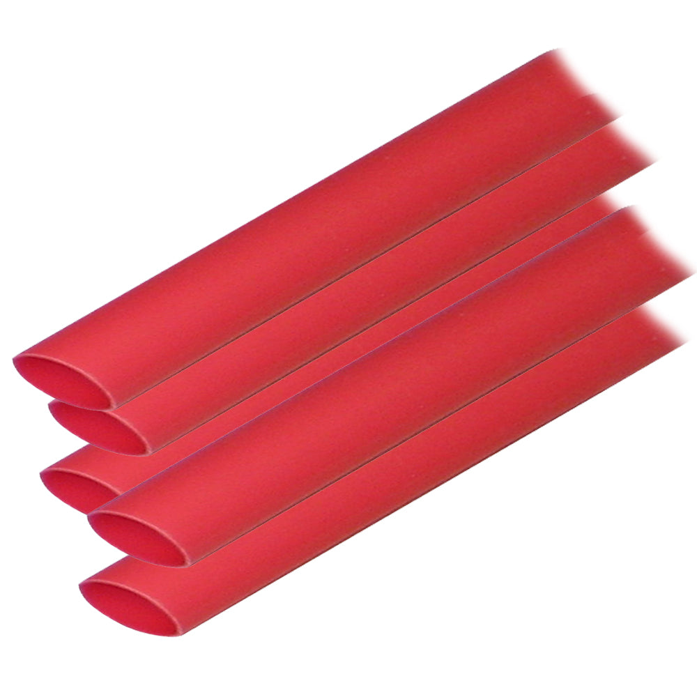 Ancor Adhesive Lined Heat Shrink Tubing (ALT) - 1-2&quot; x 12&quot; - 5-Pack - Red-Electrical-1-Tiny Boat Nation