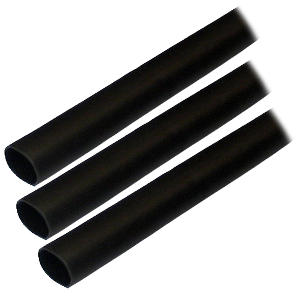 Ancor Adhesive Lined Heat Shrink Tubing (ALT) - 1-2" x 3" - 3-Pack - Black-Electrical-1-Tiny Boat Nation