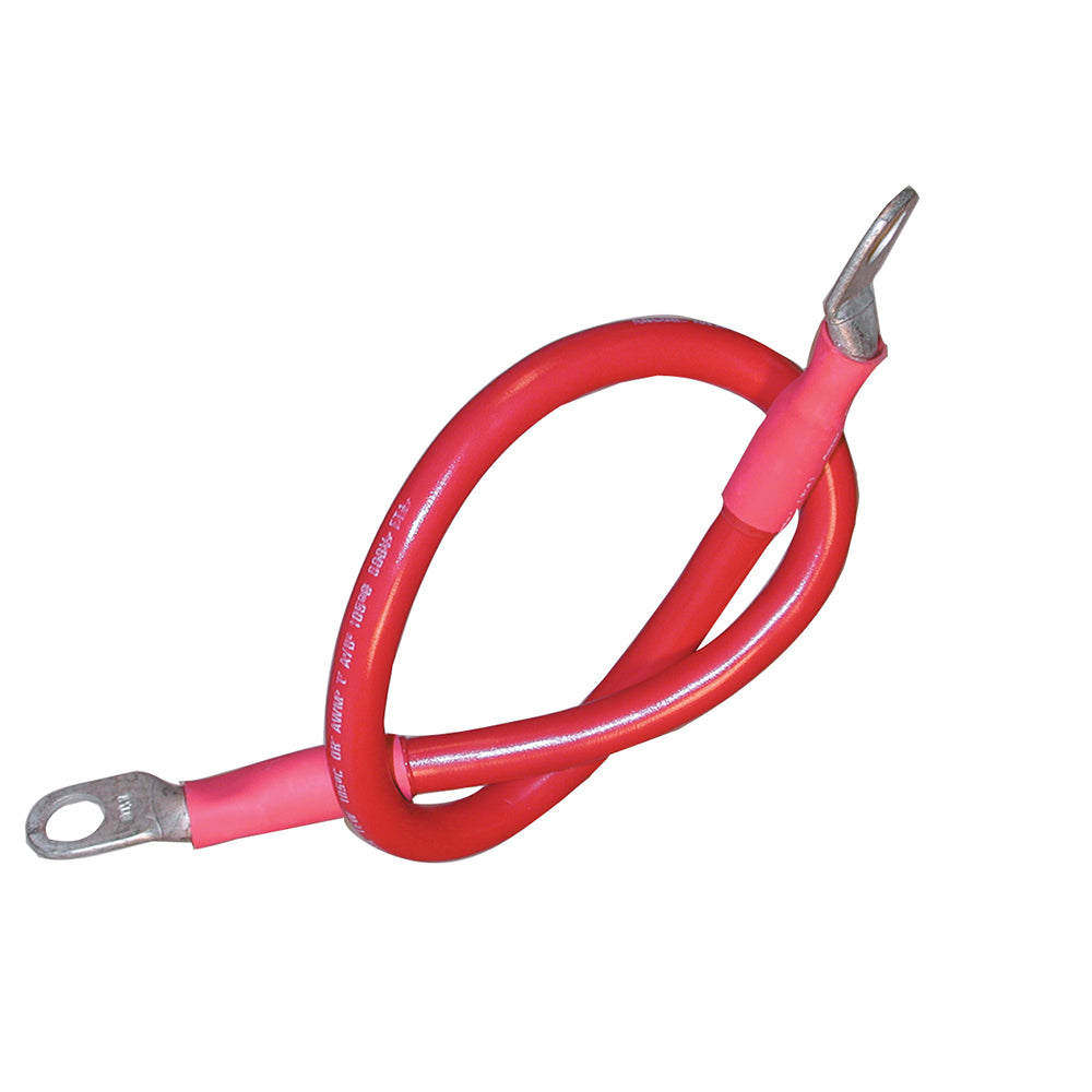Ancor Battery Cable Assembly, 4 AWG (21mm²) Wire, 3-8" (9.5mm) Stud, Red - 32" (81.2cm)-Electrical-1-Tiny Boat Nation