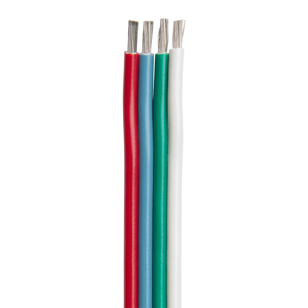 Ancor Flat Ribbon Bonded RGB Cable 14-4 AWG - Red, Light Blue, Green &amp; White - 100&#39;-Electrical-1-Tiny Boat Nation