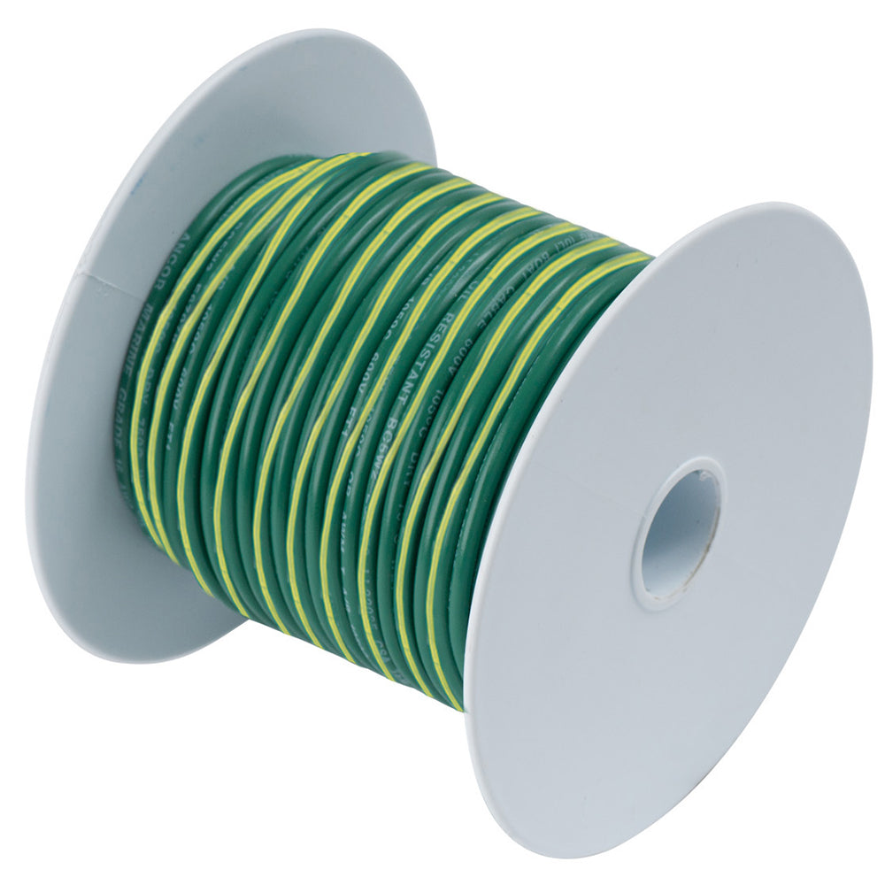 Ancor Green w-Yellow Stripe 10 AWG Tinned Copper Wire - 250'-Electrical-1-Tiny Boat Nation