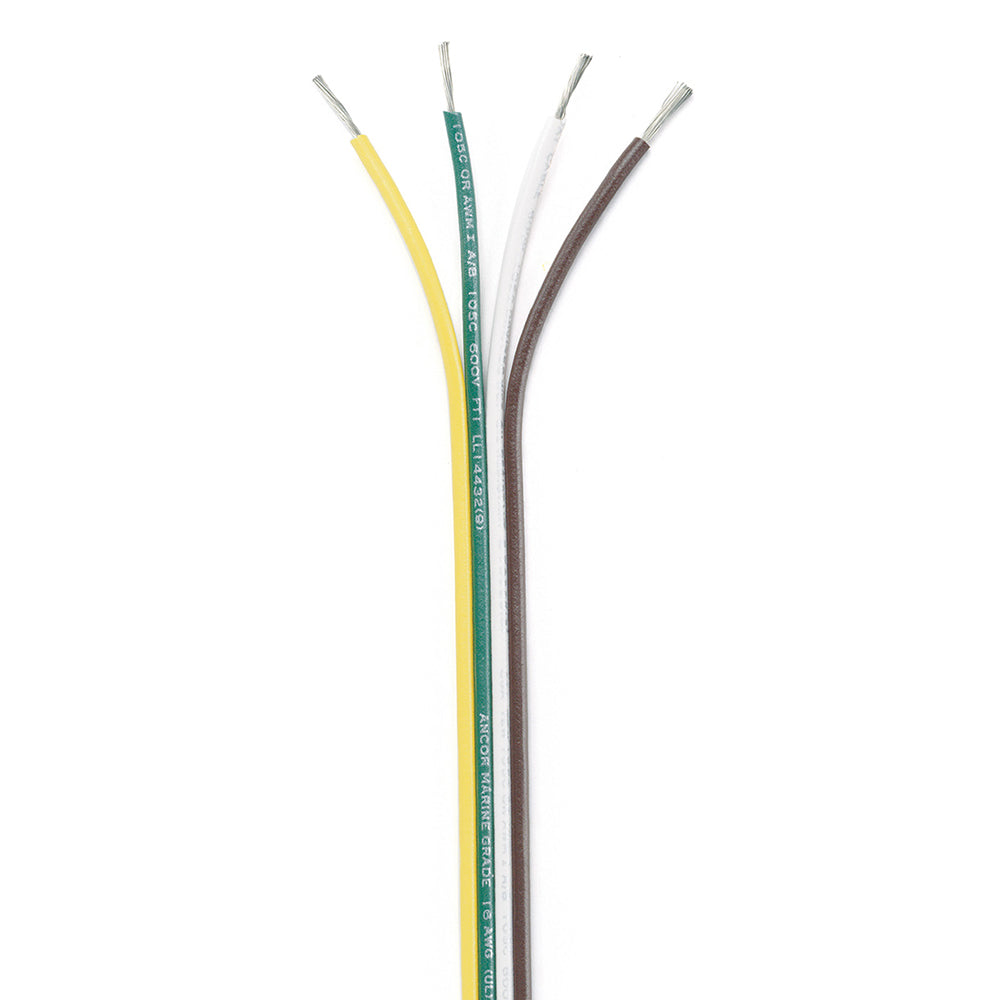 Ancor Ribbon Bonded Cable - 16-4 AWG - Brown-Green-White-Yellow - Flat - 100'-Electrical-1-Tiny Boat Nation