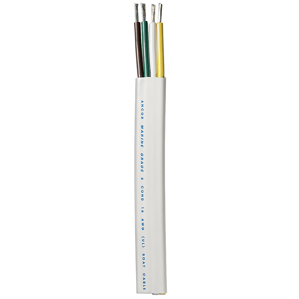 Ancor Trailer Cable - 16-4 AWG - Yellow-White-Green-Brown - Flat - 300&#39;-Electrical-1-Tiny Boat Nation