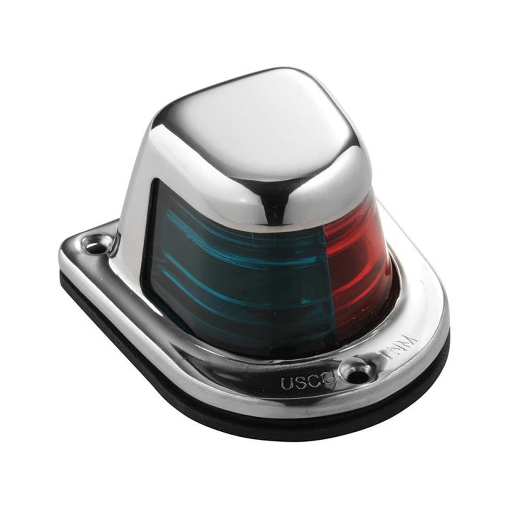 Attwood 1-Mile Deck Mount, Bi-Color Red-Green Combo Sidelight - 12V - Stainless Steel Housing-Lighting-1-Tiny Boat Nation