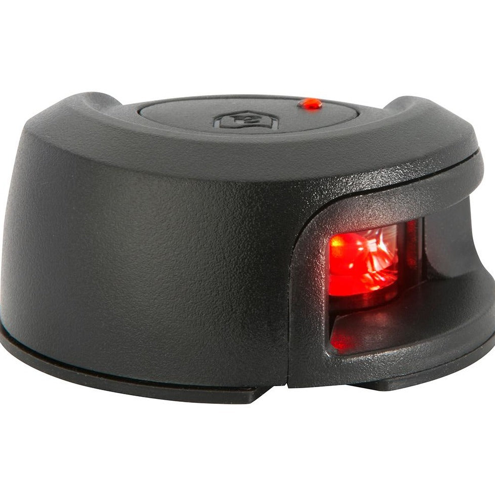 Attwood LightArmor Deck Mount Navigation Light - Black Composite - Port (red) - 2NM-Lighting-1-Tiny Boat Nation
