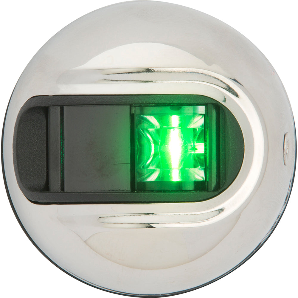 Attwood LightArmor Vertical Surface Mount Navigation Light - Starboard (Green) - Stainless Steel - 2NM-Lighting-1-Tiny Boat Nation