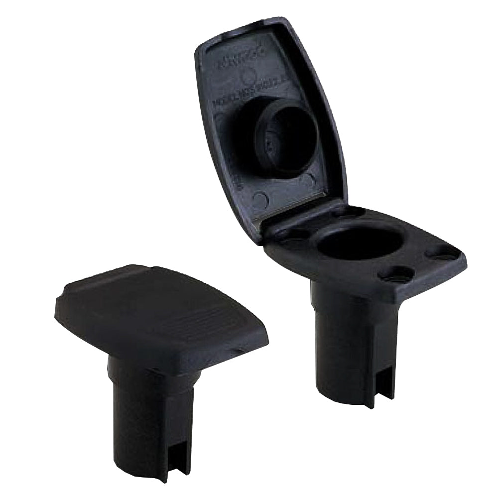 Attwood Oval 2-Pin Base f-Angled Pole - Black-Lighting-1-Tiny Boat Nation