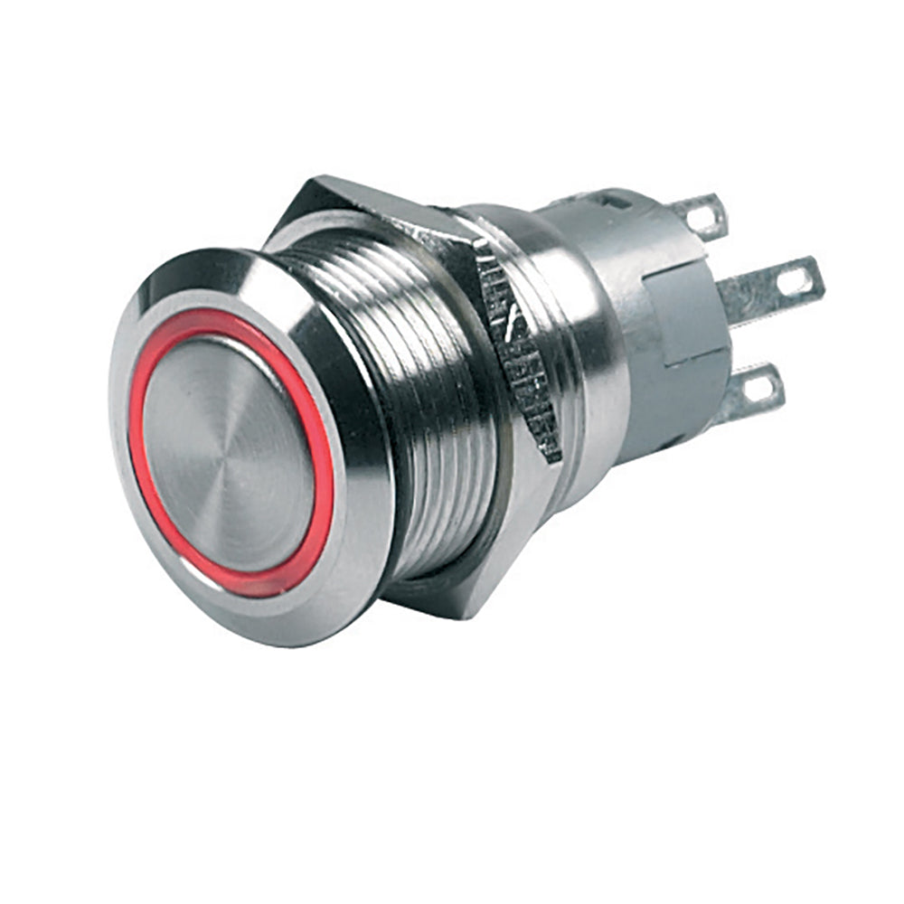 BEP Push-Button Switch 12V Momentary On-Off - Red LED-Electrical-1-Tiny Boat Nation