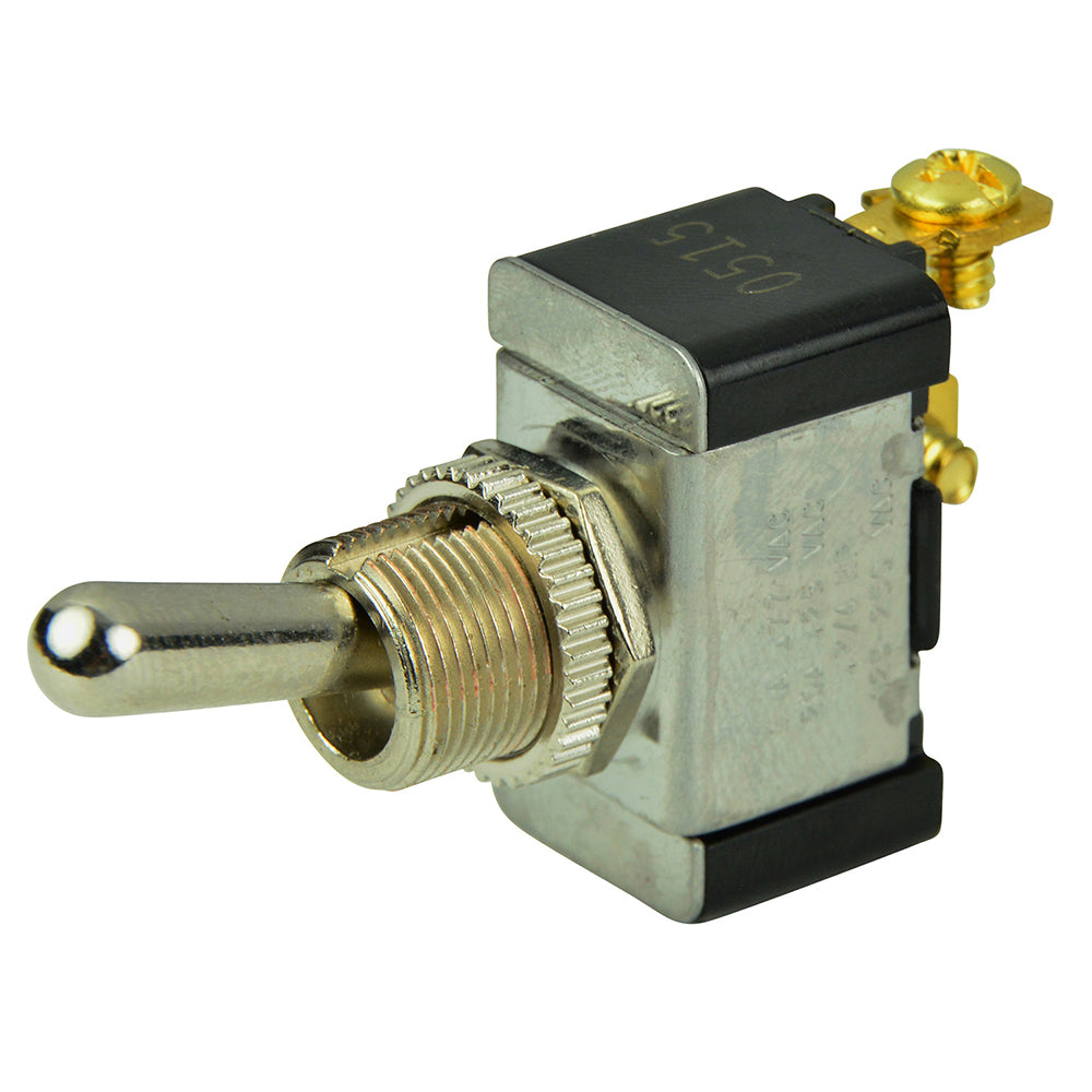 BEP SPST Chrome Plated Toggle Switch -OFF-(ON)-Electrical-1-Tiny Boat Nation