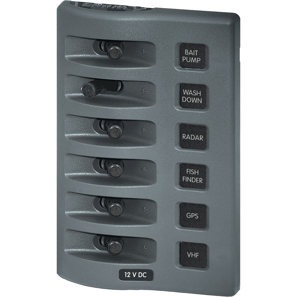 Blue Sea 4307 WeatherDeck® 12V DC Waterproof Switch Panel - 6 Position-Electrical-1-Tiny Boat Nation