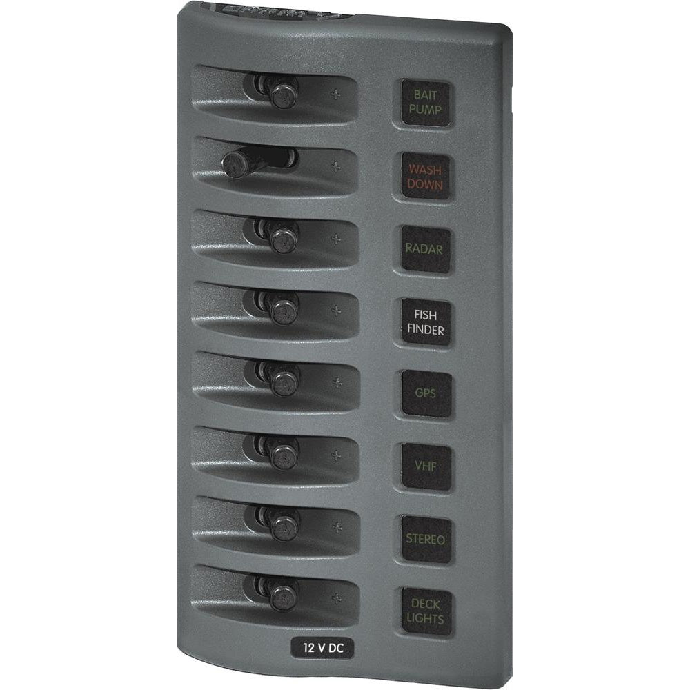 Blue Sea 4308 WeatherDeck Water Resistant Fuse Panel - 8 Position - Grey-Electrical-1-Tiny Boat Nation