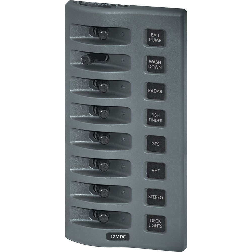Blue Sea 4309 WeatherDeck® 12V DC Waterproof Switch Panel - 8 Position-Electrical-1-Tiny Boat Nation