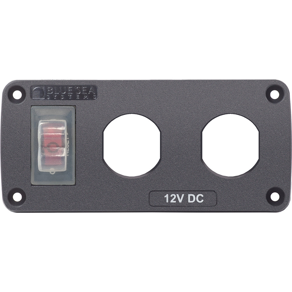 Blue Sea 4364 Water Resistant USB Accessory Panel - 15A Circuit Breaker, 2x Blank Apertures-Electrical-1-Tiny Boat Nation