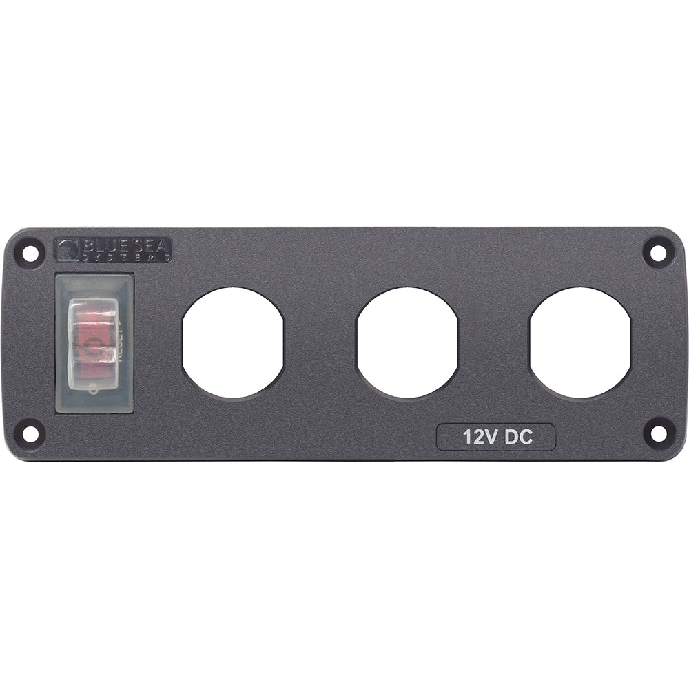 Blue Sea 4367 Water Resistant USB Accessory Panel - 15A Circuit Breaker, 3x Blank Apertures-Electrical-1-Tiny Boat Nation