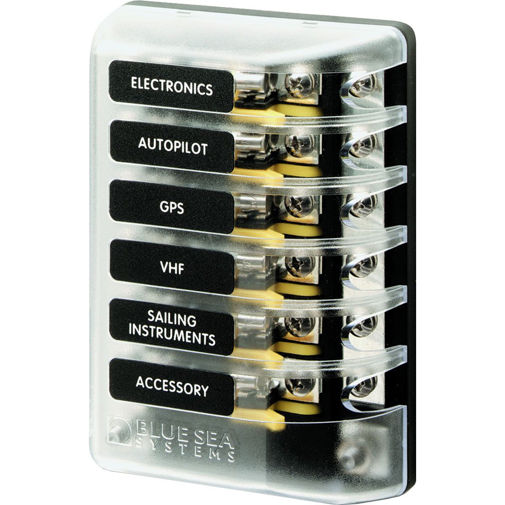 Blue Sea 5015 ST Glass Fuse Block w-Negative Bus-Electrical-1-Tiny Boat Nation