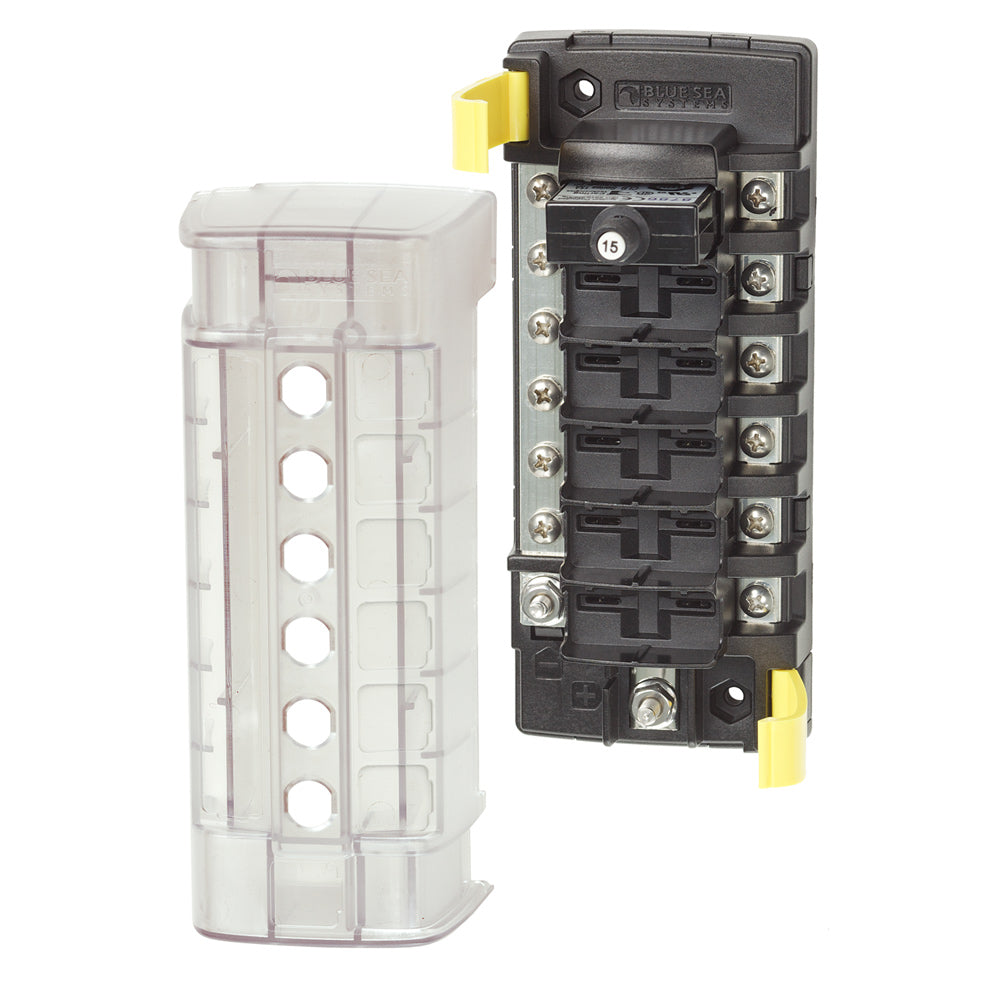 Blue Sea 5052 ST CLB Circuit Breaker Block - 6 Position w-Negative Bus-Electrical-1-Tiny Boat Nation