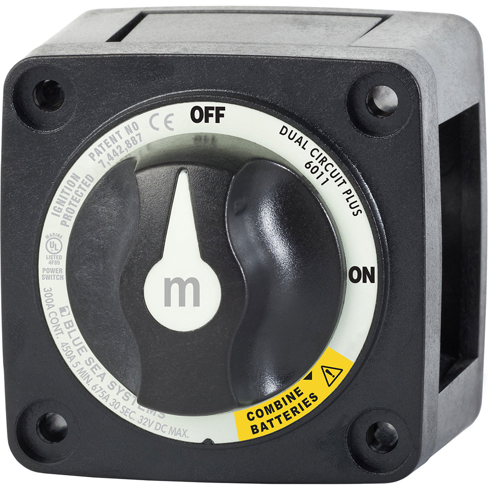 Blue Sea 6011200 m-Series Battery Switch Dual Circuit Plus - Black-Electrical-1-Tiny Boat Nation