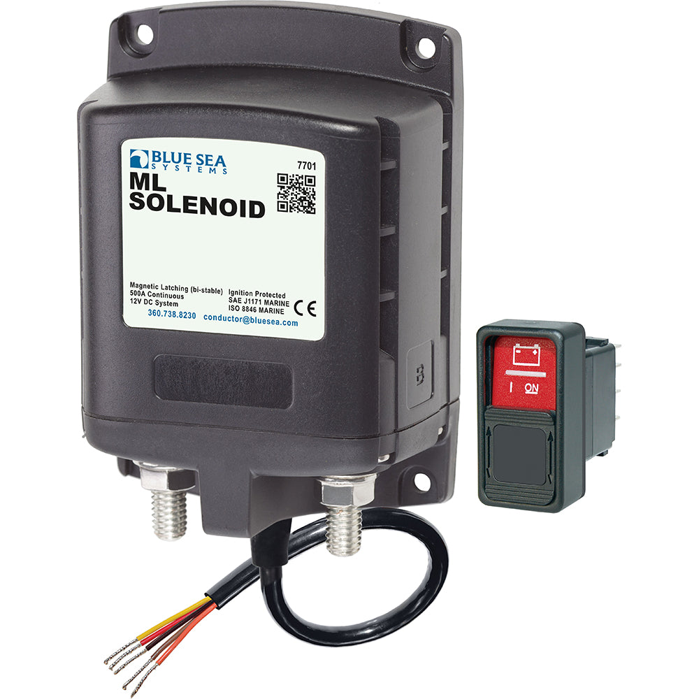 Blue Sea 7701 ML-Series Solenoid w-Contura Switch 12VDC-Electrical-1-Tiny Boat Nation