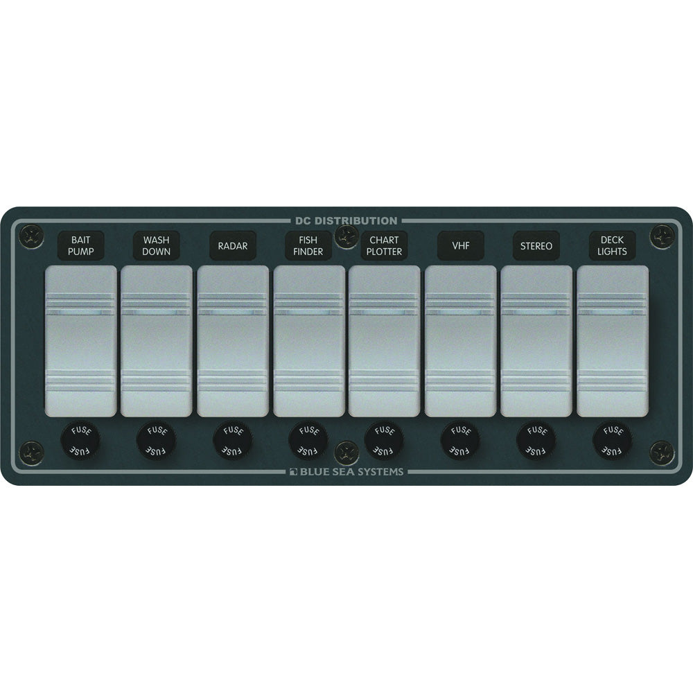 Blue Sea 8261 Waterproof Panel 8 Position - Slate Grey-Electrical-1-Tiny Boat Nation