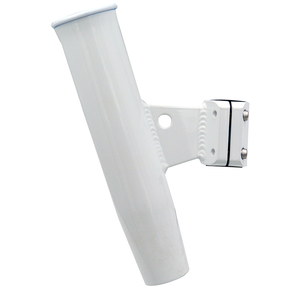 C.E. Smith Aluminum Vertical Clamp-On Rod Holder 1-5-16&quot; OD White Powdercoat w-Sleeve-Boat Outfitting-1-Tiny Boat Nation