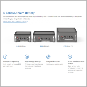 EPropulsion E-Series Lithium Battery-Watercraft Engines & Motors-4-Tiny Boat Nation